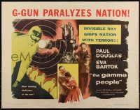 6c0424 GAMMA PEOPLE 1/2sh 1956 G-gun paralyzes nation, great image of hypnotized Gamma people!