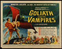 6c0427 GOLIATH & THE VAMPIRES 1/2sh 1964 Maciste Contro il Vampiro, cool Reynold Brown fantasy art!