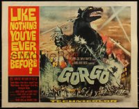6c0428 GORGO 1/2sh 1961 great artwork of giant monster terrorizing London by Joseph Smith!
