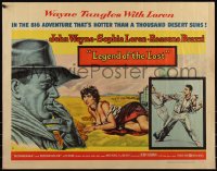 6c0453 LEGEND OF THE LOST style A 1/2sh 1957 art of John Wayne & sexy Sophia Loren, Sahara adventure!
