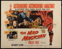 6c0461 MAD MAGICIAN style A 1/2sh 1954 Vincent Price, Mary Murphy, sexy Eva Gabor, horror!