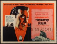 6c0478 PREMATURE BURIAL 1/2sh 1962 Edgar Allan Poe, Reynold Brown art, Ray Milland buried alive!