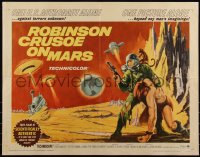 6c0483 ROBINSON CRUSOE ON MARS 1/2sh 1964 sci-fi art of Paul Mantee & his man Friday Victor Lundin!