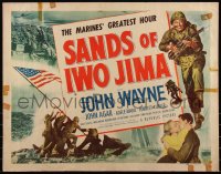 6c0486 SANDS OF IWO JIMA style A 1/2sh 1950 WWII Marine John Wayne, famous flag raising!