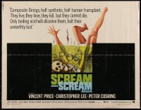 6c0487 SCREAM & SCREAM AGAIN 1/2sh 1970 Vincent Price, wild art of girl in a vat of boiling acid!