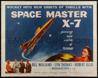 6c0493 SPACE MASTER X-7 1/2sh 1958 satellite terror strikes the Earth, cool art of rocket ship!