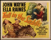 6c0496 TALL IN THE SADDLE style A 1/2sh 1944 great images of cowboy John Wayne & pretty Ella Raines!