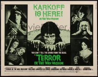 6c0498 TERROR IN THE WAX MUSEUM 1/2sh 1973 can't tell the living from the dead. 'Karkoff' is here!