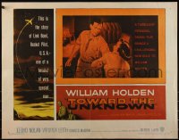 6c0500 TOWARD THE UNKNOWN 1/2sh 1956 William Holden & Virginia Leith in sci-fi space travel!