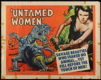 6c0509 UNTAMED WOMEN 1/2sh 1952 great wacky artwork of dinosaur attacking sexy savage cavewoman!
