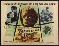 6c0511 VILLAGE OF THE DAMNED style A 1/2sh 1960 George Sanders. the story of the weird child-demons!