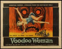 6c0513 VOODOO WOMAN 1/2sh 1957 sexy Albert Kallis horror art, striking from the depths of Hell!