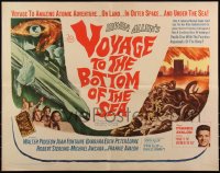 6c0514 VOYAGE TO THE BOTTOM OF THE SEA 1/2sh 1961 different sci-fi art of scuba divers & monster!