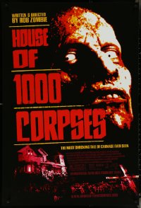 6c0774 HOUSE OF 1000 CORPSES 1sh 2003 Rob Zombie directed, creepy close-up horror image!