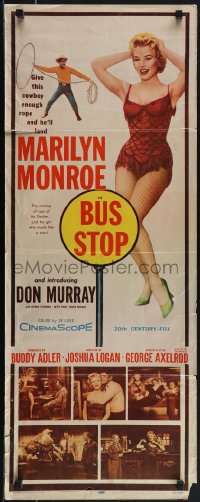 6c0130 BUS STOP insert 1956 full-length sexy Marilyn Monroe + photos with cowboy Don Murray!