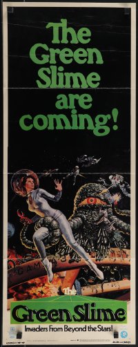 6c0134 GREEN SLIME insert 1969 classic cheesy sci-fi movie, Livoti art of sexy astronaut & monster!
