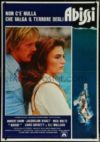 6c0635 DEEP 2 Italian 28x40 pbustas 1977 Nick Nolte & sexy Jacqueline Bisset, w/Gary Meyer art!