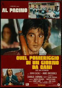 6c0621 DOG DAY AFTERNOON Italian 26x37 pbusta 1975 Al Pacino, Sidney Lumet bank robbery crime classic!