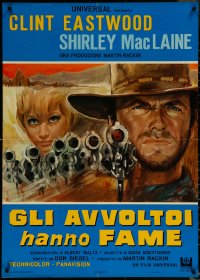 6c0632 TWO MULES FOR SISTER SARA Italian 26x37 pbusta 1970 Clint Eastwood & nun Shirley MacLaine!