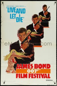 6c0790 JAMES BOND 007 FILM FESTIVAL 1sh 1976 McGinnis art of Roger Moore, Live and Let Die!