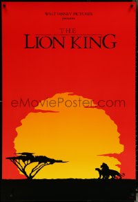 6c0811 LION KING 1sh 1994 classic Disney cartoon, cool silhouettes against the sun artwork!