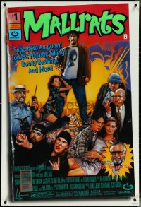 6c0823 MALLRATS double-sided 1sh 1995 Kevin Smith, Stan Lee, comic art by Drew Struzan!