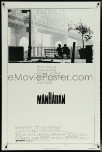 6c0825 MANHATTAN style B 1sh 1979 classic image of Woody Allen & Diane Keaton by bridge!