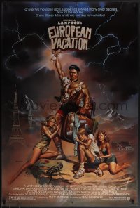6c0842 NATIONAL LAMPOON'S EUROPEAN VACATION 1sh 1985 Chevy Chase, wacky fantasy art by Vallejo!