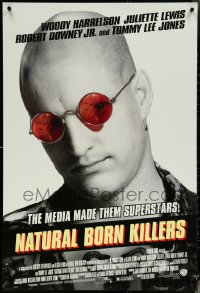 6c0843 NATURAL BORN KILLERS style B DS 1sh 1994 cult classic, Harrelson, cool white tagline design!
