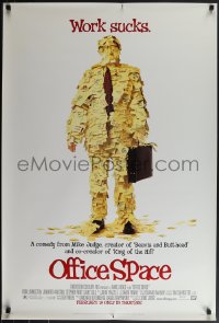 6c0849 OFFICE SPACE advance 1sh 1999 Mike Judge, Stephen Root covered in post-its!