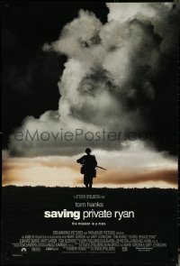 6c0912 SAVING PRIVATE RYAN DS 1sh 1998 Spielberg, Hanks, image of soldier on hill in front of clouds!