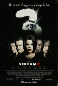 6c0918 SCREAM 3 DS 1sh 2000 Wes Craven, cool close-up of Neve Campbell in number 3!