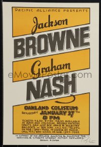 6c0261 JACKSON BROWNE/GRAHAM NASH signed 11x16 music poster 1979 by Randy Tuten, ultra rare!