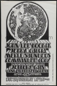 6c0264 JOHN LEE HOOKER/JERRY GARCIA/MERLE SAUNDERS signed 15x23 music poster 1971 by Randy Tuten!