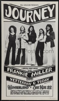 6c0265 JOURNEY/FRANKIE MILLER BAND/YESTERDAY & TODAY signed 12x20 music poster 1975 by Randy Tuten!