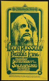 6c0267 LEON RUSSELL & FREDDIE KING signed 10x17 music poster 1971 by Randy Tuten, ultra rare!