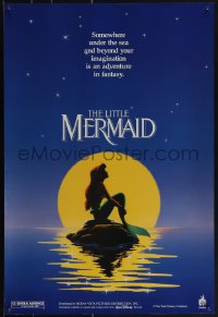 6c0194 LITTLE MERMAID 18x26 special poster 1989 Ariel in moonlight, Disney underwater cartoon!