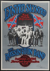 6c0271 LYNYRD SKYNYRD/ROSSINGTON BAND signed 15x21 music poster 1988 by Randy Tuten, ultra rare!