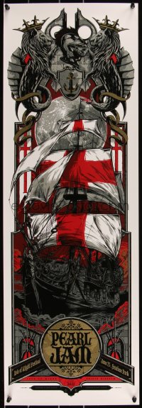 6c0571 PEARL JAM 12x36 music poster 2012 Ken Taylor & Rhys Cooper, Isle of Wight, Show Edition!