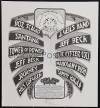 6c0278 SANTANA/JOURNEY/BLUE OYSTER CULT signed 15x17 music poster 1979 by Randy Tuten, ultra rare!
