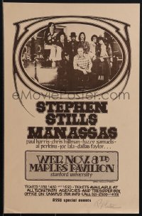 6c0279 STEPHEN STILLS/MANASSAS signed 13x20 music poster 1972 by Randy Tuten, ultra rare!