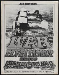 6c0284 WAR/ELVIN BISHOP signed 18x23 music poster 1972 by Randy Tuten, biplanes, ultra rare!