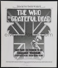 6c0286 WHO/THE GRATEFUL DEAD signed 15x18 music poster 1976 by Randy Tuten, ultra rare!
