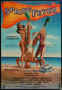 6c0940 SPRING FEVER 1sh 1982 Canadian beach comedy, wacky art of girls pouring beer on guy!
