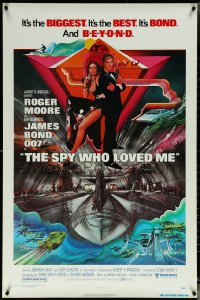 6c0941 SPY WHO LOVED ME 1sh 1977 great art of Roger Moore as James Bond by Bob Peak!