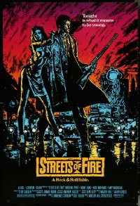 6c0955 STREETS OF FIRE 1sh 1984 Walter Hill, Michael Pare, Diane Lane, artwork by Riehm, no borders!