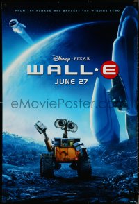 6c0985 WALL-E advance DS 1sh 2008 Walt Disney, Pixar, WALL-E & EVE with spaceship!
