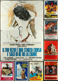 6d0103 LOT OF 9 FOLDED ITALIAN TWO-PANELS 1960s-1970s great images from a variety of movies!