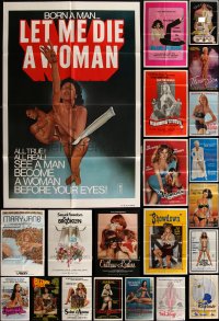 6d0231 LOT OF 42 FOLDED SEXPLOITATION ONE-SHEETS 1970s-1980s sexy images with partial nudity!