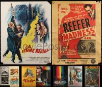 6d0568 LOT OF 9 MOSTLY FORMERLY FOLDED MISCELLANEOUS ROLLED POSTERS 1960s-1980s cool movie images!